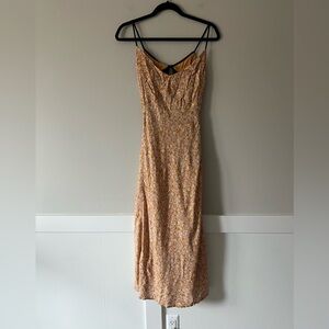 Elodie Floral Midi Dress Women’s Size Small – Cutout Back Slip Sundress